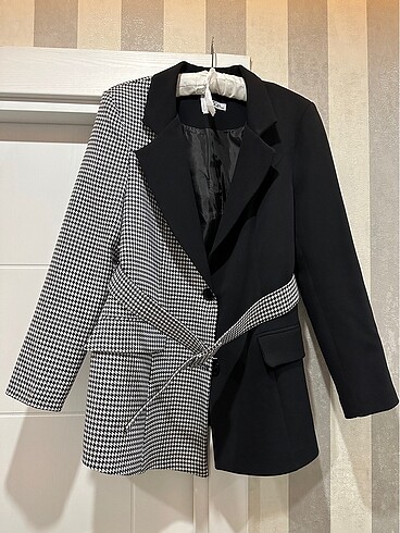 xl Beden siyah Renk Kazayağı blazer ceket