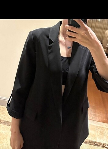 Siyah pull and bear blazer ceket