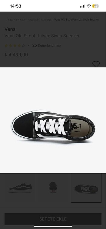 Vans Vans Old Skool Unisex Siyah Sneaker