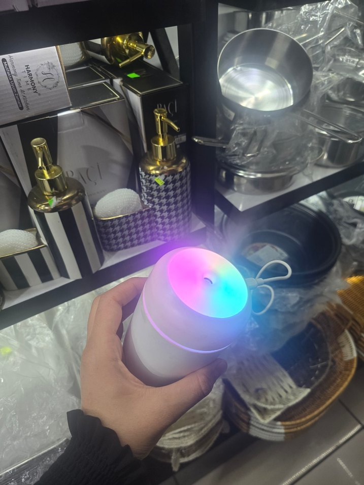 Renkli Işıklı Taşınabilir Hava Temizleyici ve Nemlendirici - Görsel 4