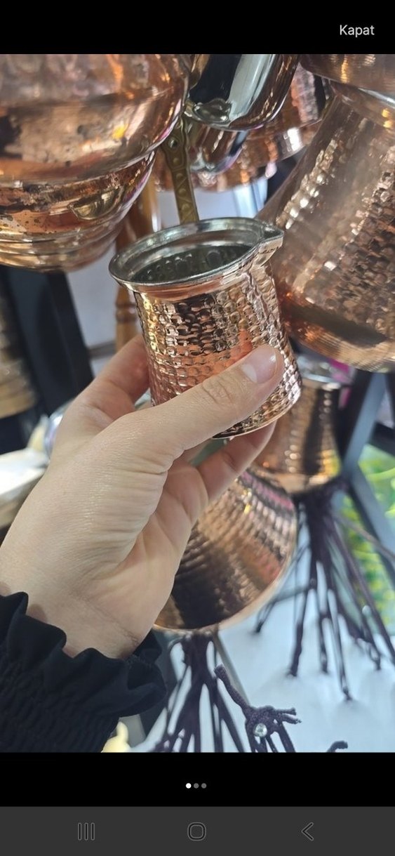 Bakır Parlak Kahve Cezvesi - Görsel 2