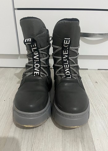 Gri Platform Topuklu Kadın Bot - Görsel 2