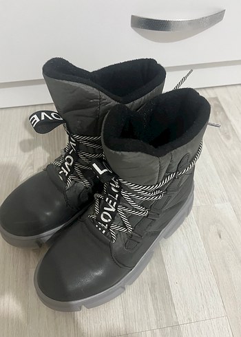 Gri Platform Topuklu Kadın Bot - Görsel 3