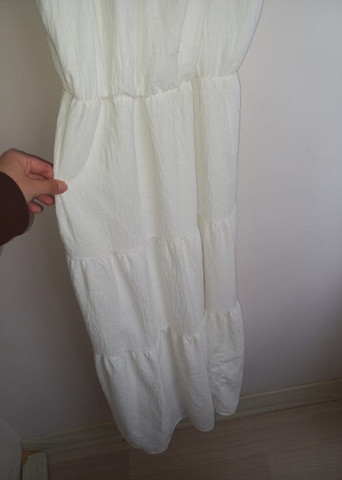 addax beyaz elbise  - Görsel 4