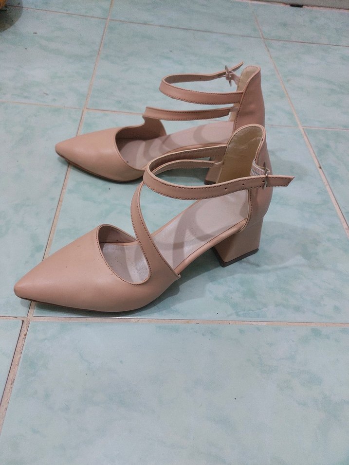 Bej Kadın Günlük Topuklu Ayakkabı - Görsel 4