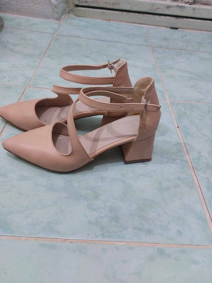 Bej Kadın Günlük Topuklu Ayakkabı - Görsel 2