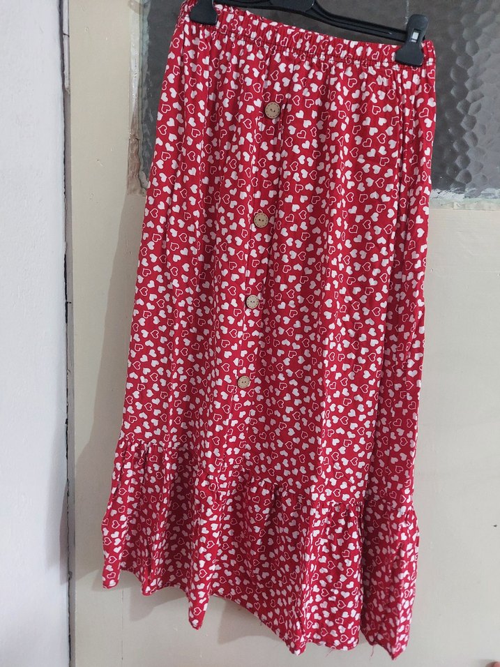 Bohem Tarzı Düğmeli Uzun Midi Etek - Görsel 4