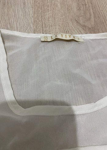 s Beden Kadın Beyaz Kolsuz Fırfırlı Keten Bluz