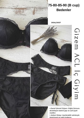 Jartiyer seti 75-80-85-90 bedenler B cup - Görsel 2