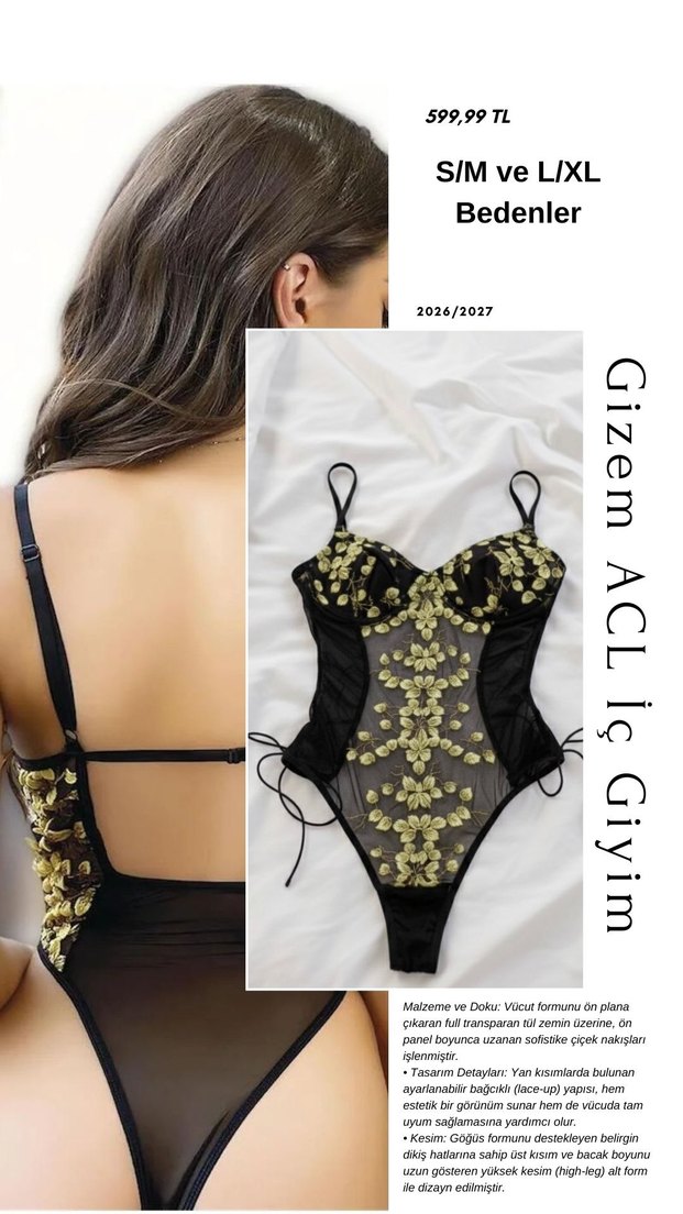 Nakışlı Transparan Mini Bodysuit - Görsel 2