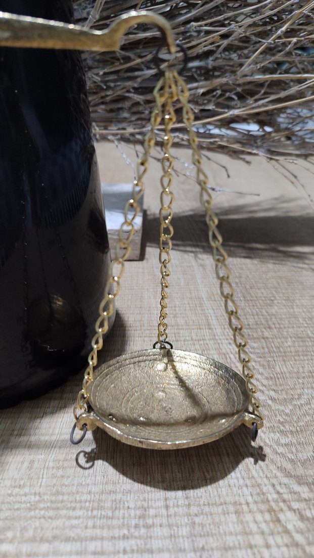 Pirinç Parlak Altın Renkli Terazi Obje - Görsel 2