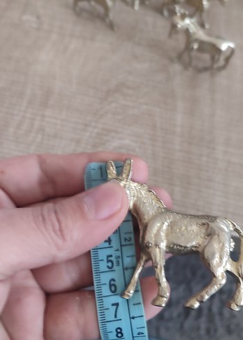 PİRİNÇ Altın Renkli Eşek Figürü - Görsel 3