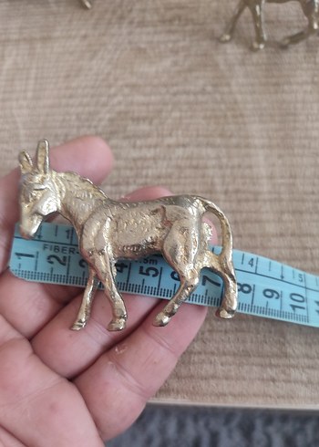 PİRİNÇ Altın Renkli Eşek Figürü - Görsel 4
