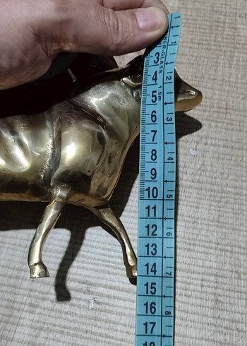 PİRİNÇ Parlak Altın Renkli Boğa Figürü - Görsel 7