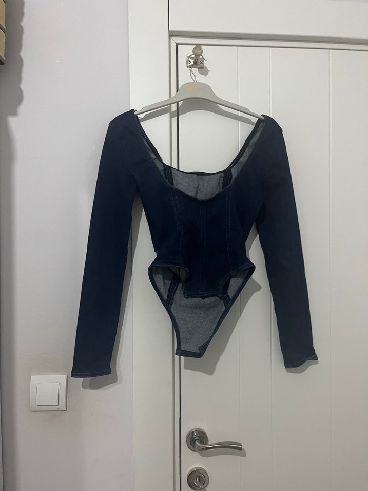 Bershka denim korse body - Görsel 2