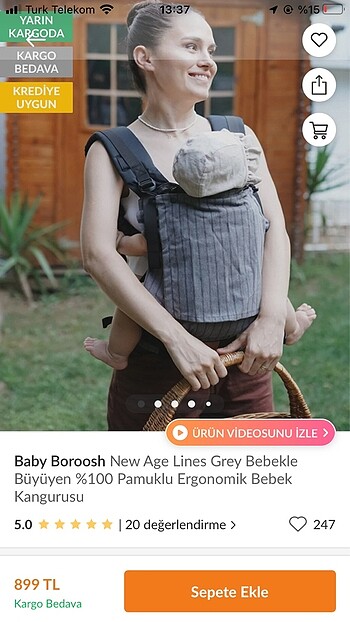 Baby boroosh ergonomik kanguru