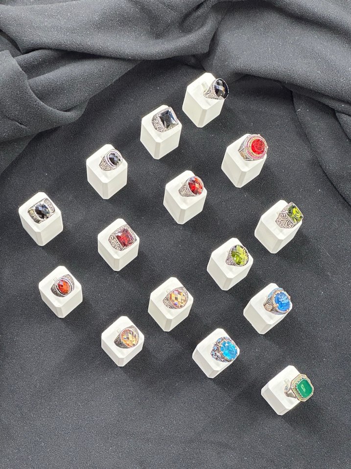 GÜMÜŞ 
Çok Renkli Modern Erkek Yüzükleri - Görsel 4