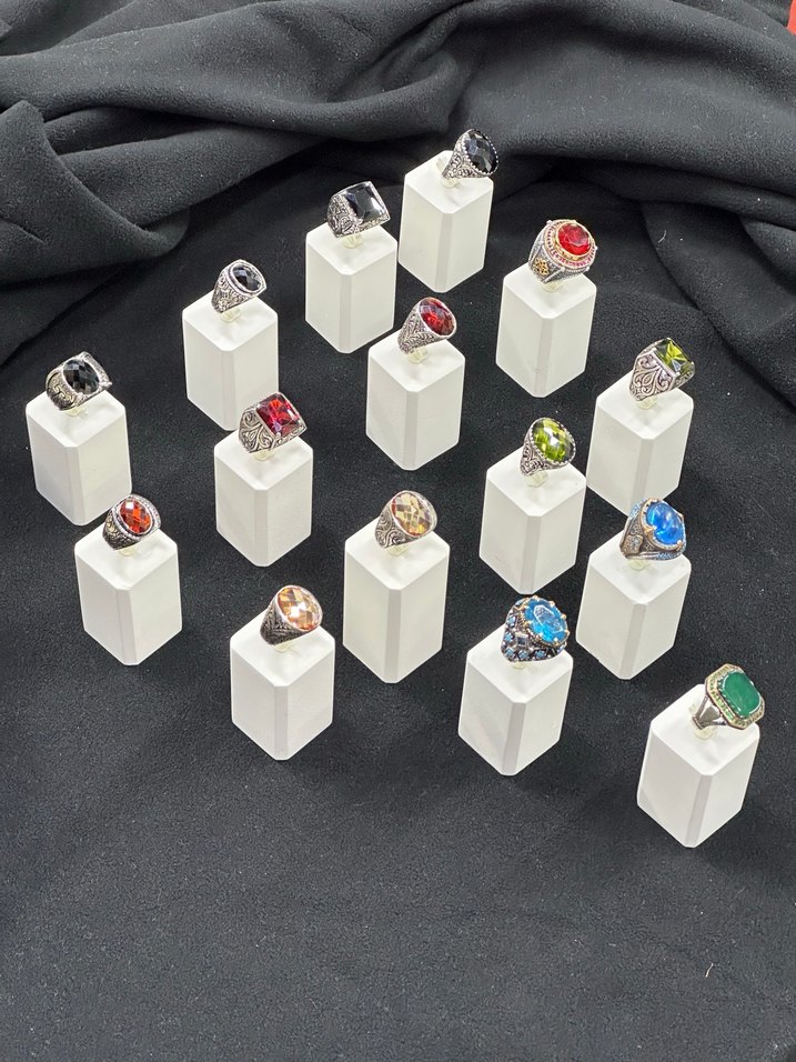 GÜMÜŞ 
Çok Renkli Modern Erkek Yüzükleri - Görsel 2