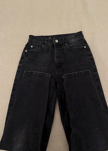 Zara Siyah Rahat Kesim Kadın Kot Pantolon