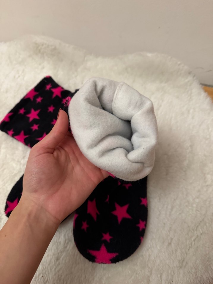 Kızlar için Pembe Yıldızlı Sıcak Ev Terliği - Görsel 4