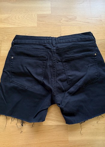 Kadın Siyah Denim Mini Şort - Görsel 4