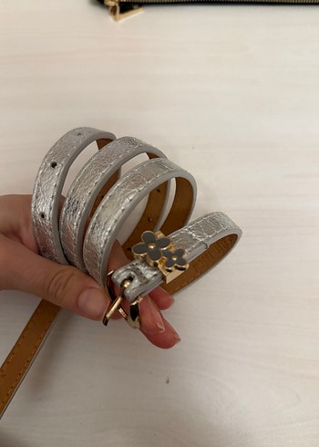 Gri Deri Tokalı Kemer - Görsel 2