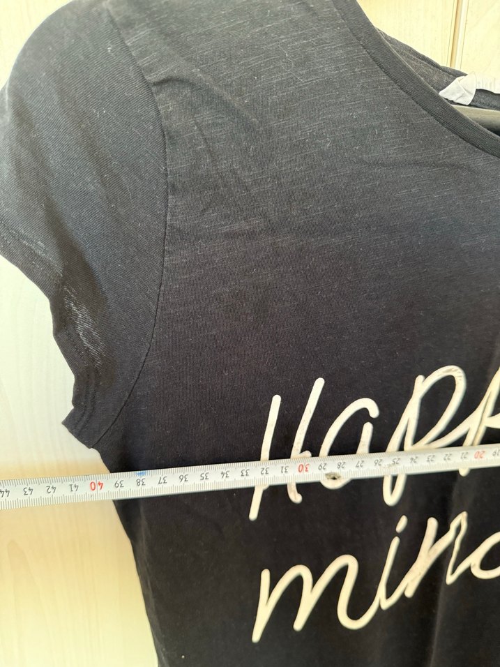 Siyah Baskılı Kısa Kollu Kız çocuk Tişört - Görsel 3