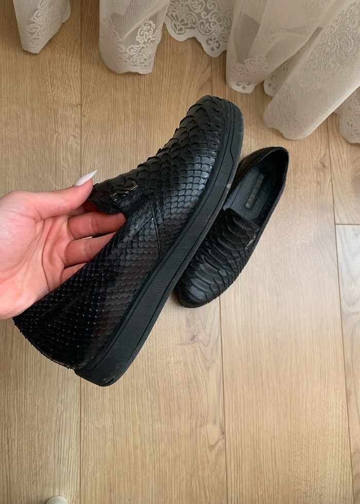 Siyah günlük deri ayakkabı - Görsel 4