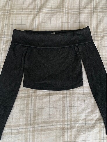 Bershka simli kayık yaka şık bluz
