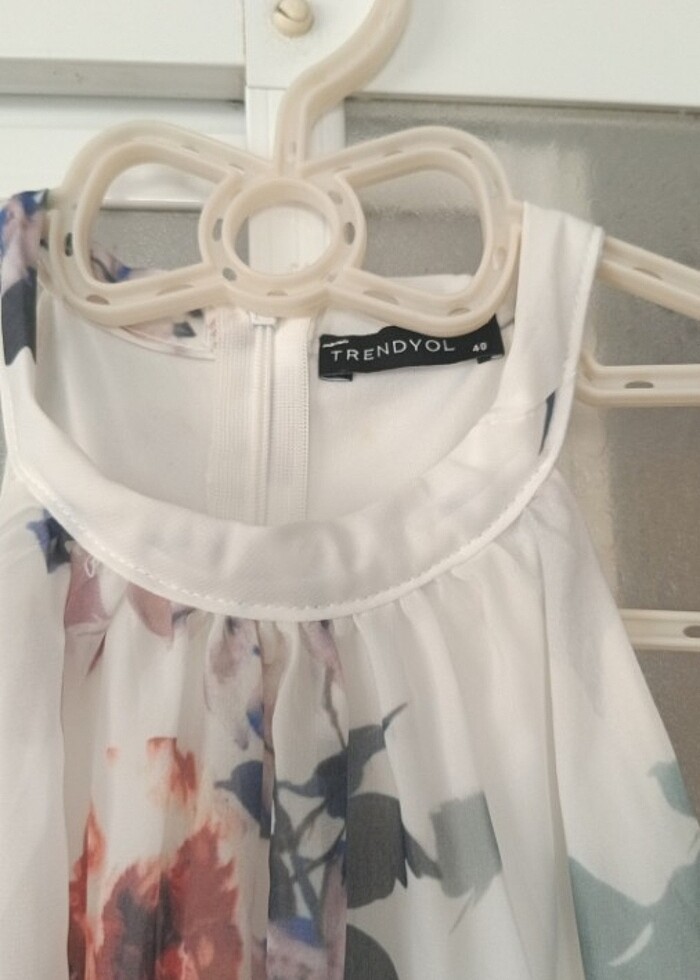 Şifon beyaz elbise - Görsel 2