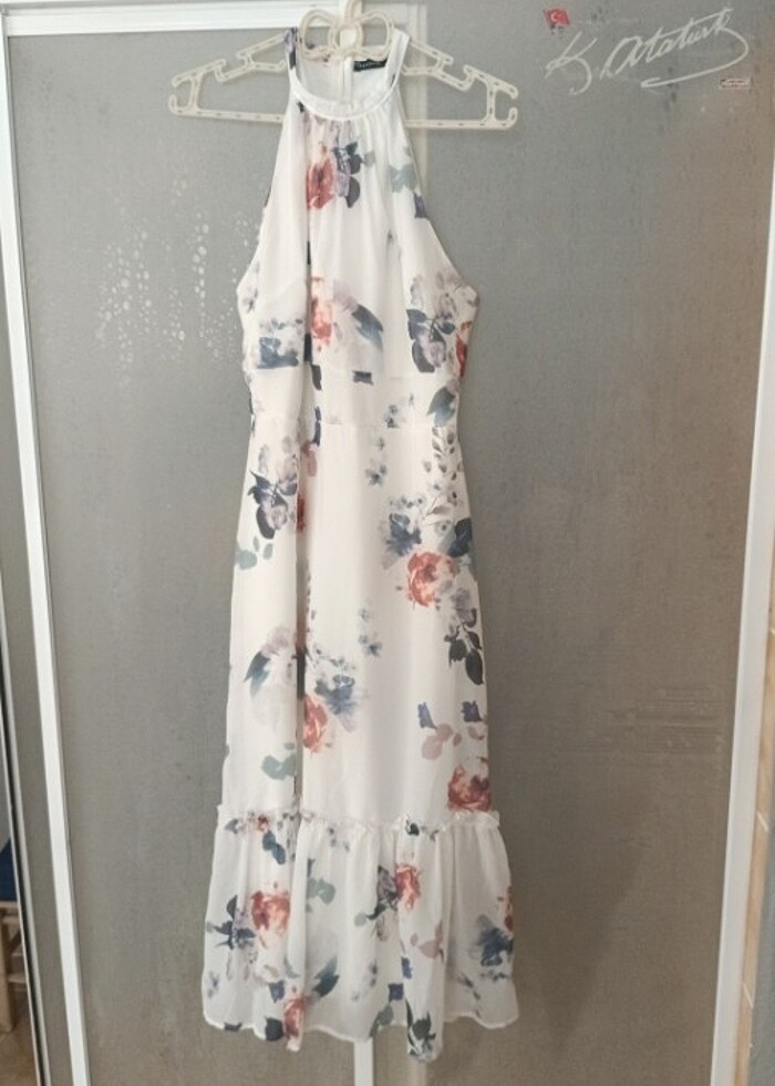 Şifon beyaz elbise - Görsel 3