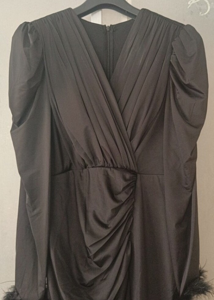 Abiye siyah kadife - Görsel 2