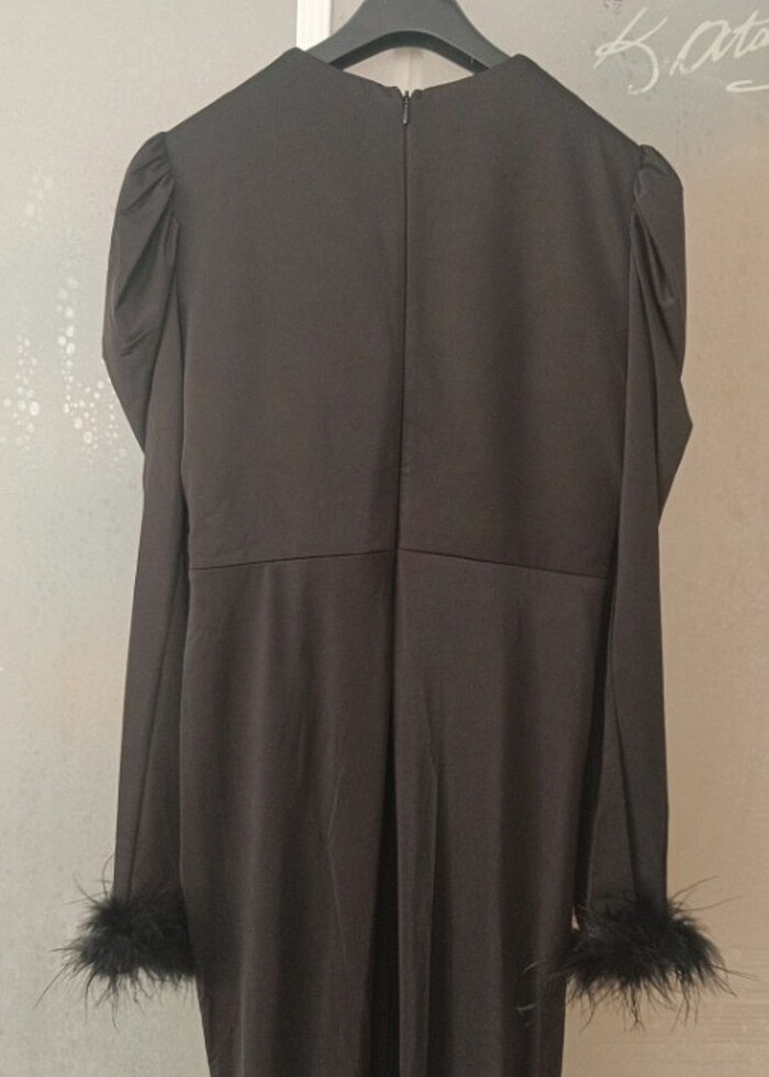 Abiye siyah kadife - Görsel 3