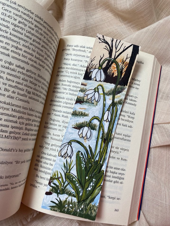 Çiçek Desenli Kitap Ayracı - Görsel 5