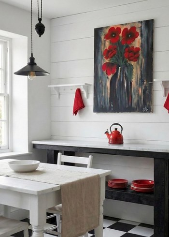 Kırmızı Çiçek Tablo - Görsel 3