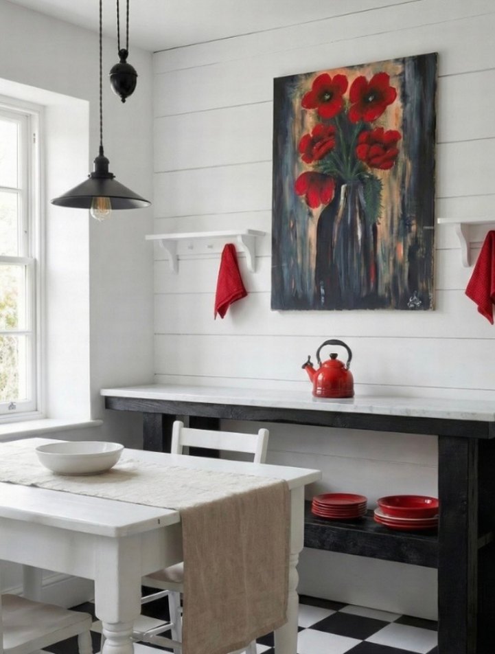 Kırmızı Çiçek Tablo - Görsel 3