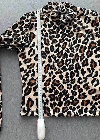 Kahverengi Leopar Desenli Uzun Kollu Bluz - Görsel 3