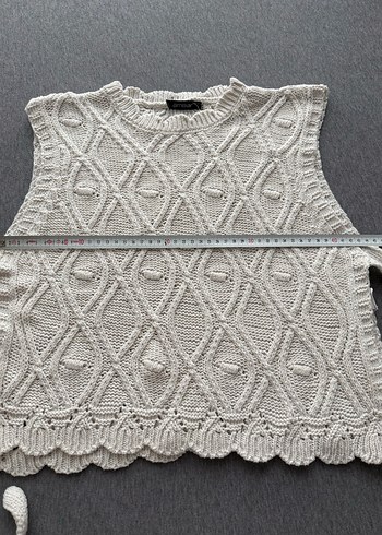 Bohem Nakışlı Gri Örgü Süveter - Görsel 3