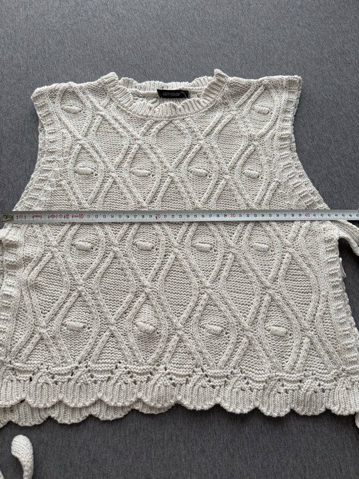 Bohem Nakışlı Gri Örgü Süveter - Görsel 3