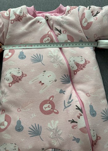 Pembe Baskılı Bebek Kız Tulumu Fermuarlı - Görsel 4