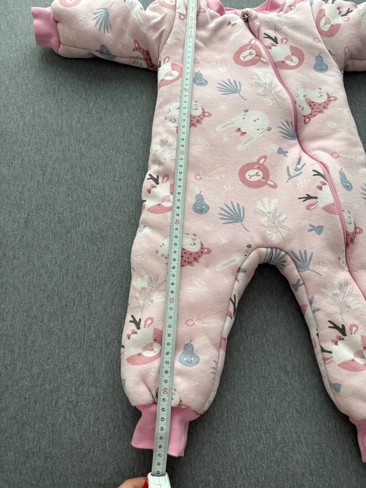 Pembe Baskılı Bebek Kız Tulumu Fermuarlı - Görsel 5