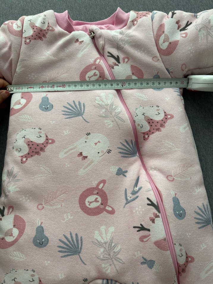 Pembe Baskılı Bebek Kız Tulumu Fermuarlı - Görsel 4