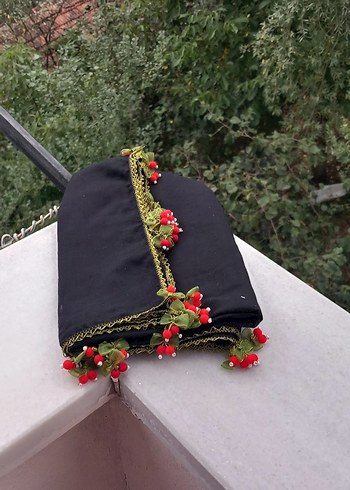 Beden bordo Renk Bordo Boncuklu Bohem Kadın Şal