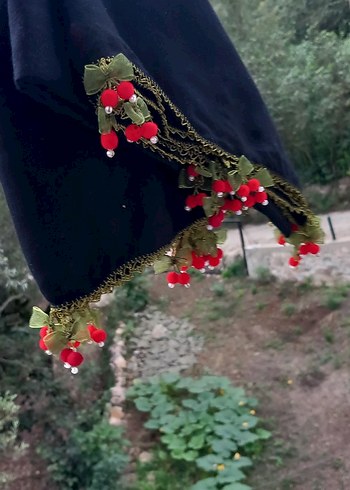 Aker Bordo Boncuklu Bohem Kadın Şal