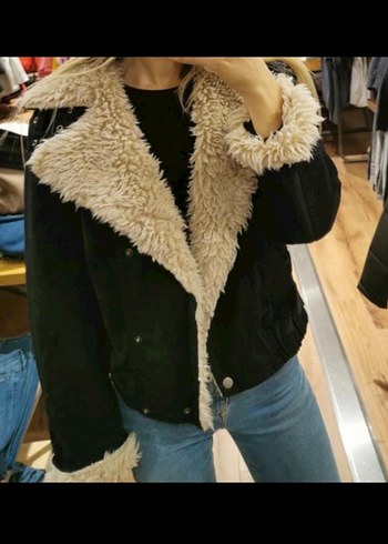 Siyah Kürk Detaylı Rahat Kesim Kadın Ceket - Görsel 2