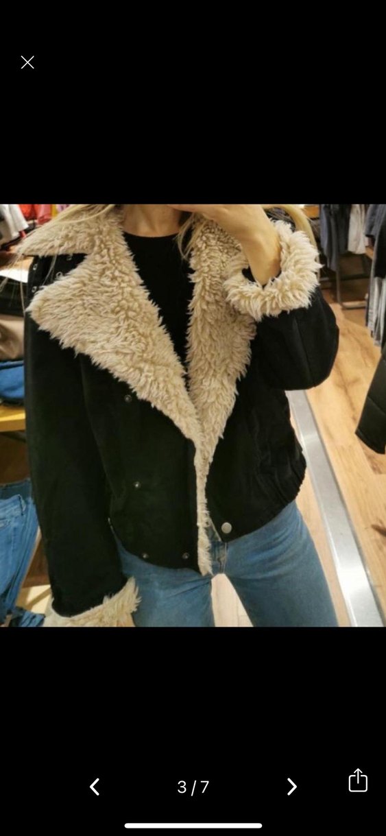 Siyah Kürk Detaylı Rahat Kesim Kadın Ceket - Görsel 2