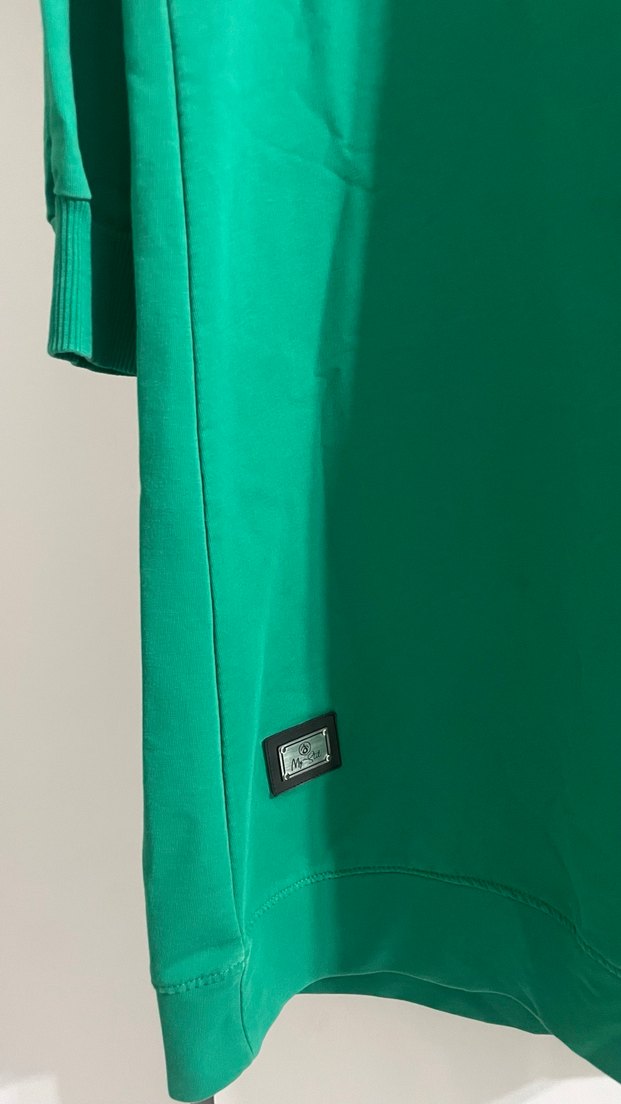 Yeşil Fermuarlı Uzun Kollu Salaş Tunik - Görsel 4