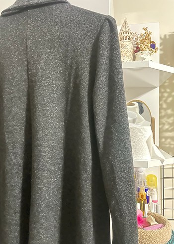 Gri Yün Midi Kaban - Görsel 4