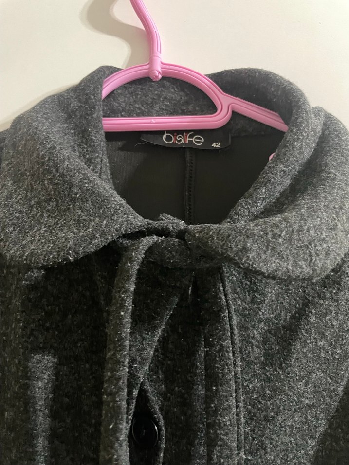 Gri Yün Midi Kaban - Görsel 2