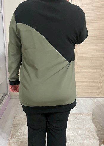 Gri Siyah Renk Bloklu Kadın İkili Takım - Görsel 2